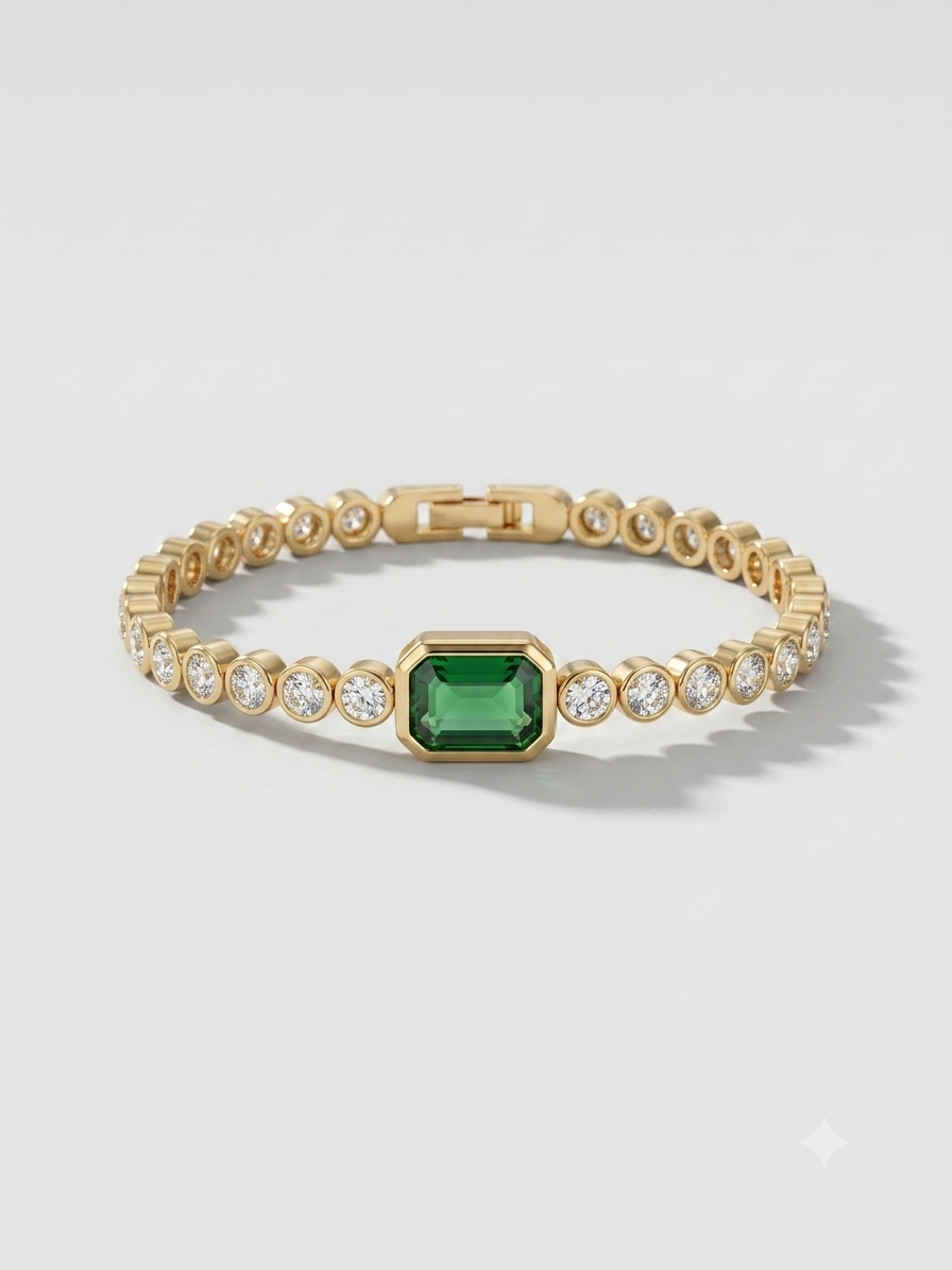 Green Stone Tennis Bracelet