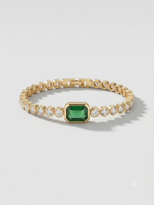 Green Stone Tennis Bracelet